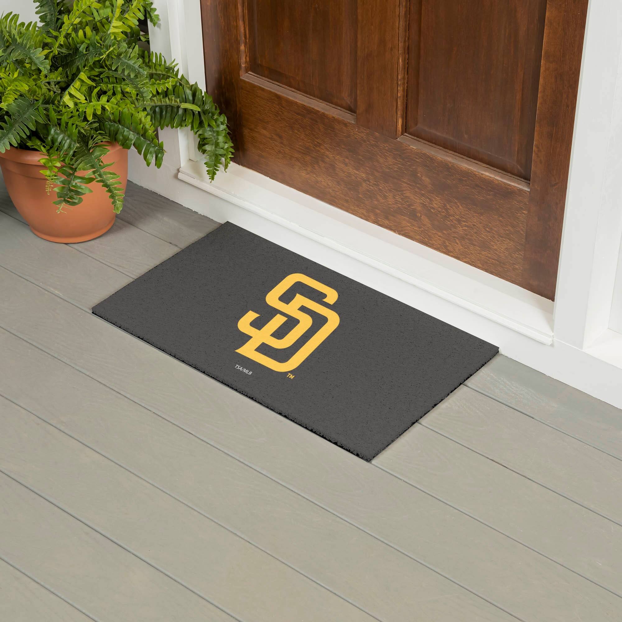 Alt View 1. Evergreen Enterprises - San Diego Padres 28" x 16" Logo Indoor/Outdoor Trapper Mat - Multicolor.