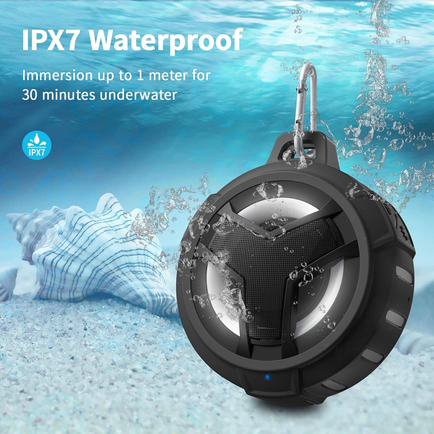 IPX7 Waterproof  
Immersion up to 1 meter for 30 minutes underwater