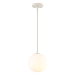 Jonathan Y - Bleecker 7.75" Metal/Glass Globe LED Pendant - Almond