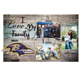 Fan Creations - Baltimore Ravens 11" x 19" I Love My Family Clip Photo Frame - Multicolor