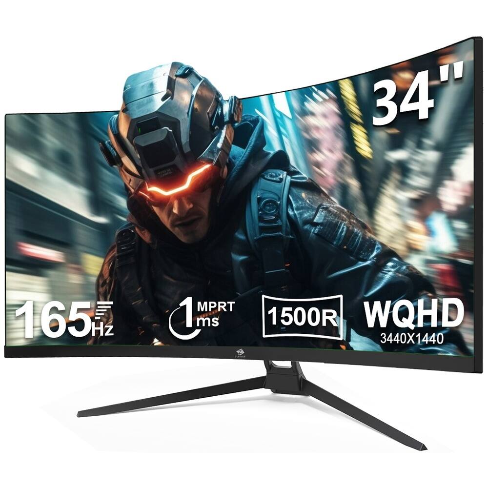 Gawfolk 34 Pouces Ultrawide Curved Gaming Monitor, 1500R PC Screen