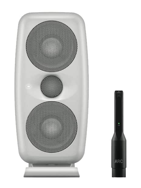 IK Multimedia - High Resolution Compact Studio Monitor, with 3.5" Polypropylene Mid-Woofers & Built-In ARC Calibration System with Mic - Black