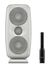 Front. IK Multimedia - iLoud MTM High-Resolution Compact Powered Studio Monitor with ARC Calibration and Tilting Stand - Black.