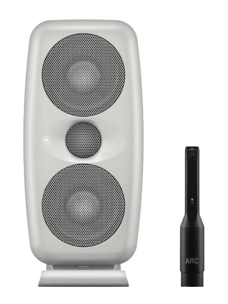 Front. IK Multimedia - High Resolution Compact Studio Monitor, with 3.5" Polypropylene Mid-Woofers & Built-In ARC Calibration System with Mic - Black.