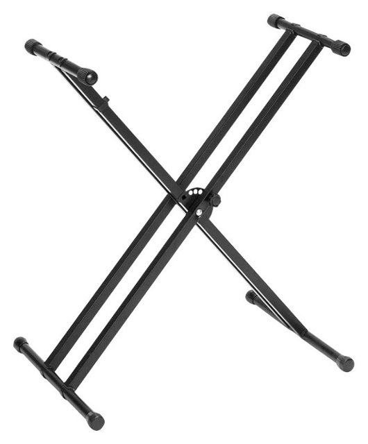 Yamaha – PKBX2 Adjustable Double-Braced X-Style Keyboard Stand – Black