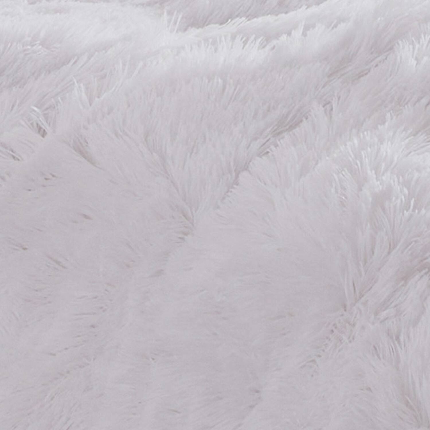 Left. Sweet Home Collection - 3 Piece Plush Shaggy Comforter  and Pillow Sham, Ultra Soft Faux Fur Decorative Bedding - Queen - White.