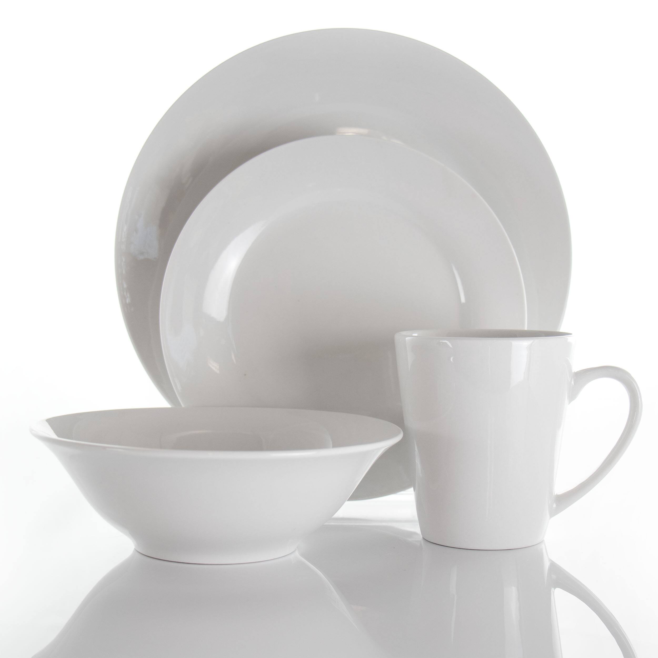 Alt View 1. Elama - Elama Marshall 16 Piece Porcelain Dinnerware Set in White - White.