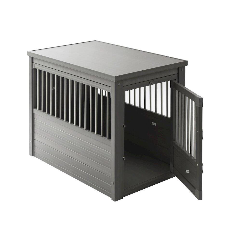 Back. New Age Pet - ECOFLEX Dog Crate End Table - Grey Large.