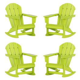 WestinTrends - Malibu Outdoor Patio Porch Rocking Adirondack Chair (Set of 4) - Lime
