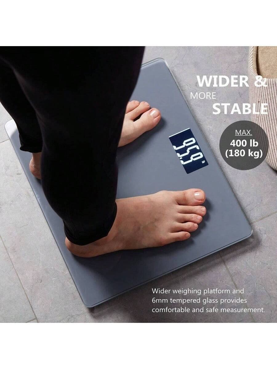WIDER & MORE STABLE

MAX. 400 lb (180 kg)

Wider weighing platform and 6mm tempered glass provides comfortable and safe measurement.
