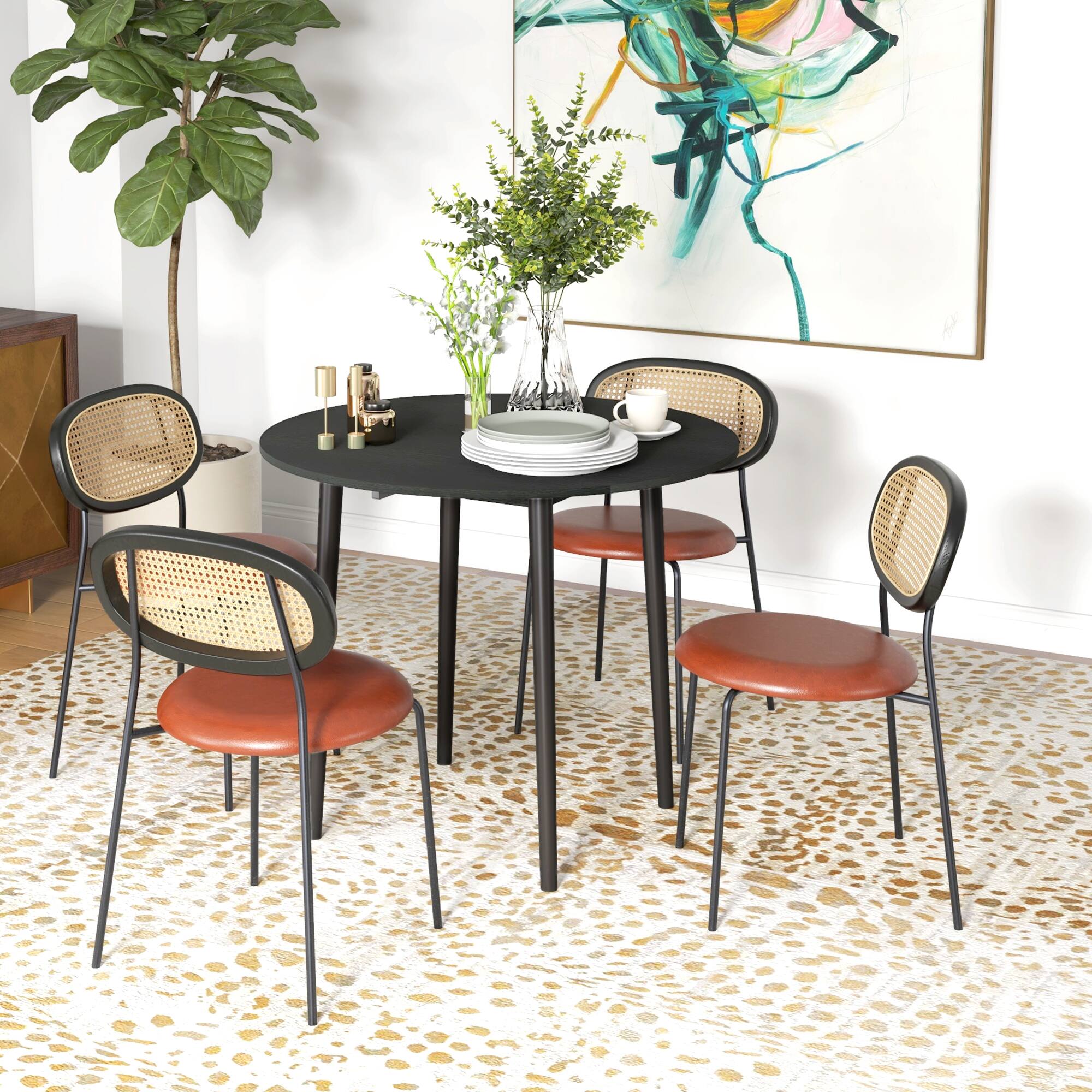 Alt View 1. Homcom - Dining Table - Distressed Black.