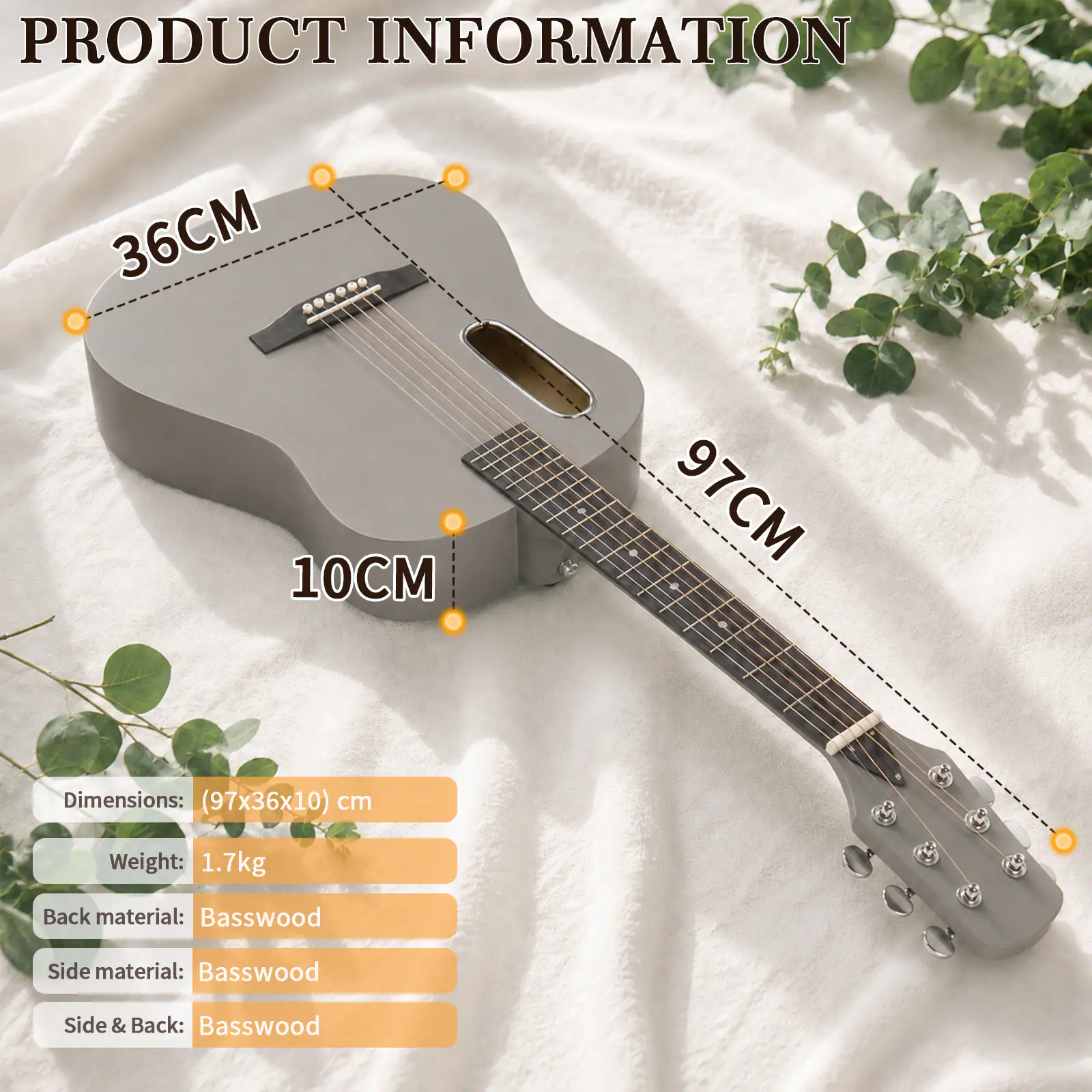 PRODUCT INFORMATION

36CM 10CM  
97CM

Dimensions: (97x36x10) cm  
Weight: 1.7kg  
Back material: Basswood  
Side material: Basswood  
Side & Back: Basswood