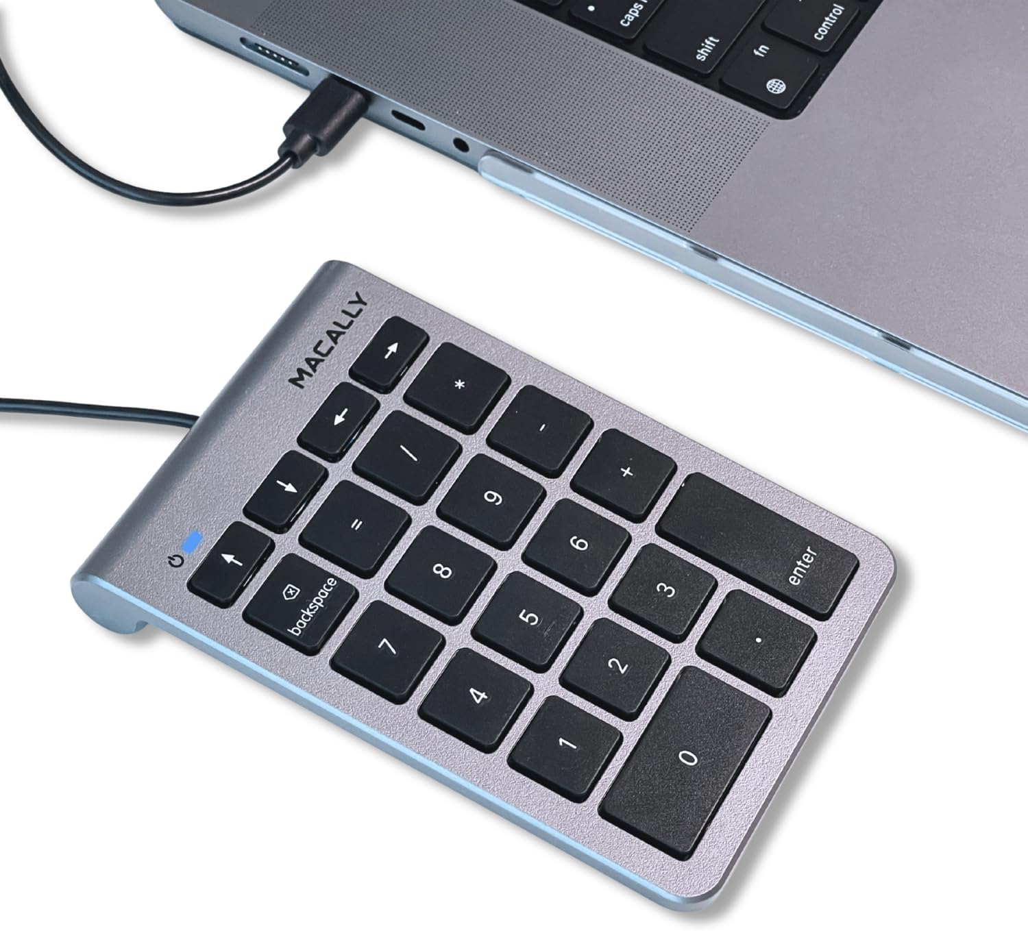 I caps shift in control of MACALLY * + - 9 II 8 backspace 5 7 4 6 + 2 3 . enter 1 0