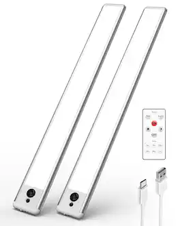 EZVALO - Under cabinet lighting wireless motion sensor with Remote- light 2 Pack-37cm - White