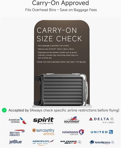 LUGGEX Carry On Hardside PC Luggage 8010S Aluminum Frame LUGGEX Carry On Hardside PC Luggage 8010S Aluminum Frame