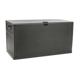 Emma + Oliver - 120 Gallon Plastic Deck Box for Outdoor Patio Storage & Deck Organization - Gray