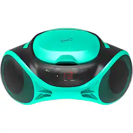 Supersonic - SC726BTTEAL Portable AM/FM Radio CD Player Boombox with Bluetooth - Teal - Black