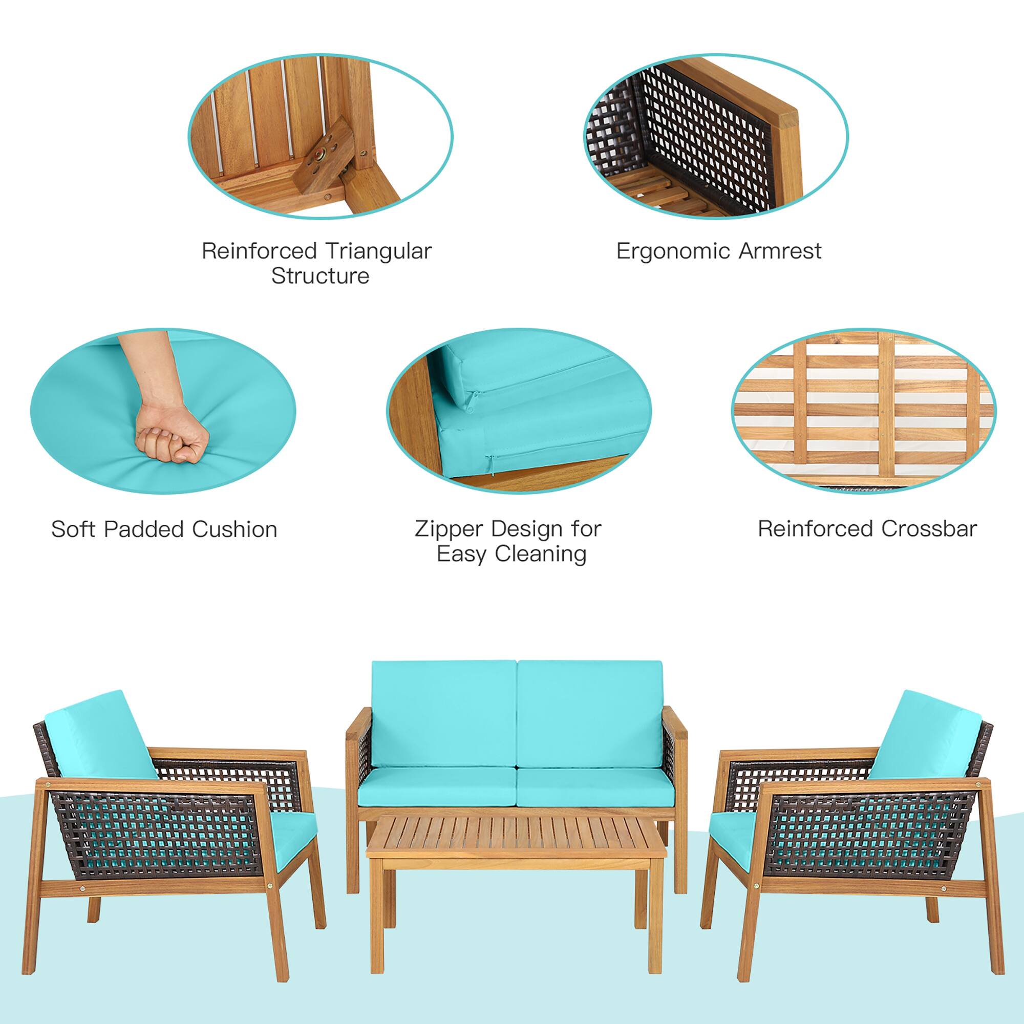 - Reinforced Triangular Structure
- Ergonomic Armrest
- Soft Padded Cushion
- Zipper Design for Easy Cleaning
- Reinforced Crossbar