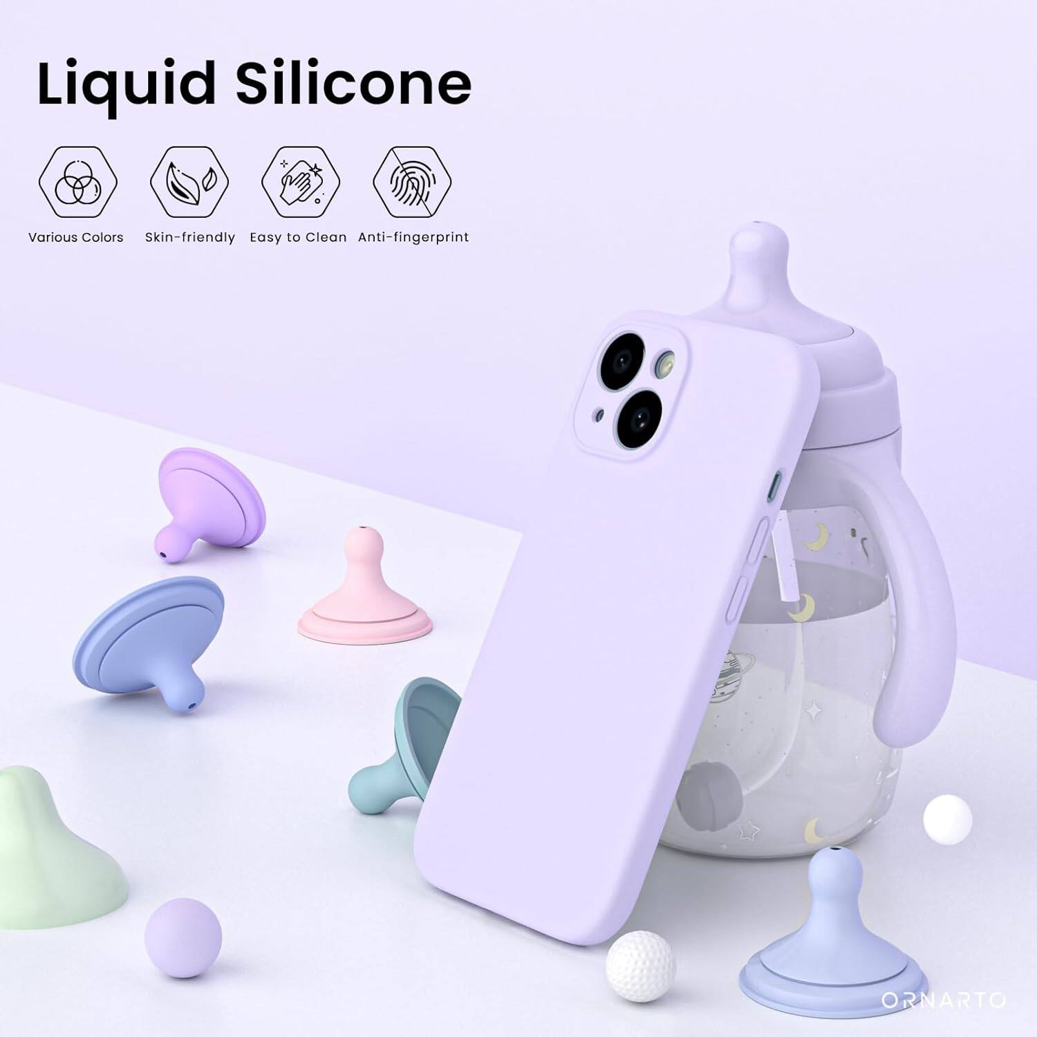 Liquid Silicone, Various Colors, Skin-friendly, Easy to Clean, Anti-fingerprint, ORNARTO