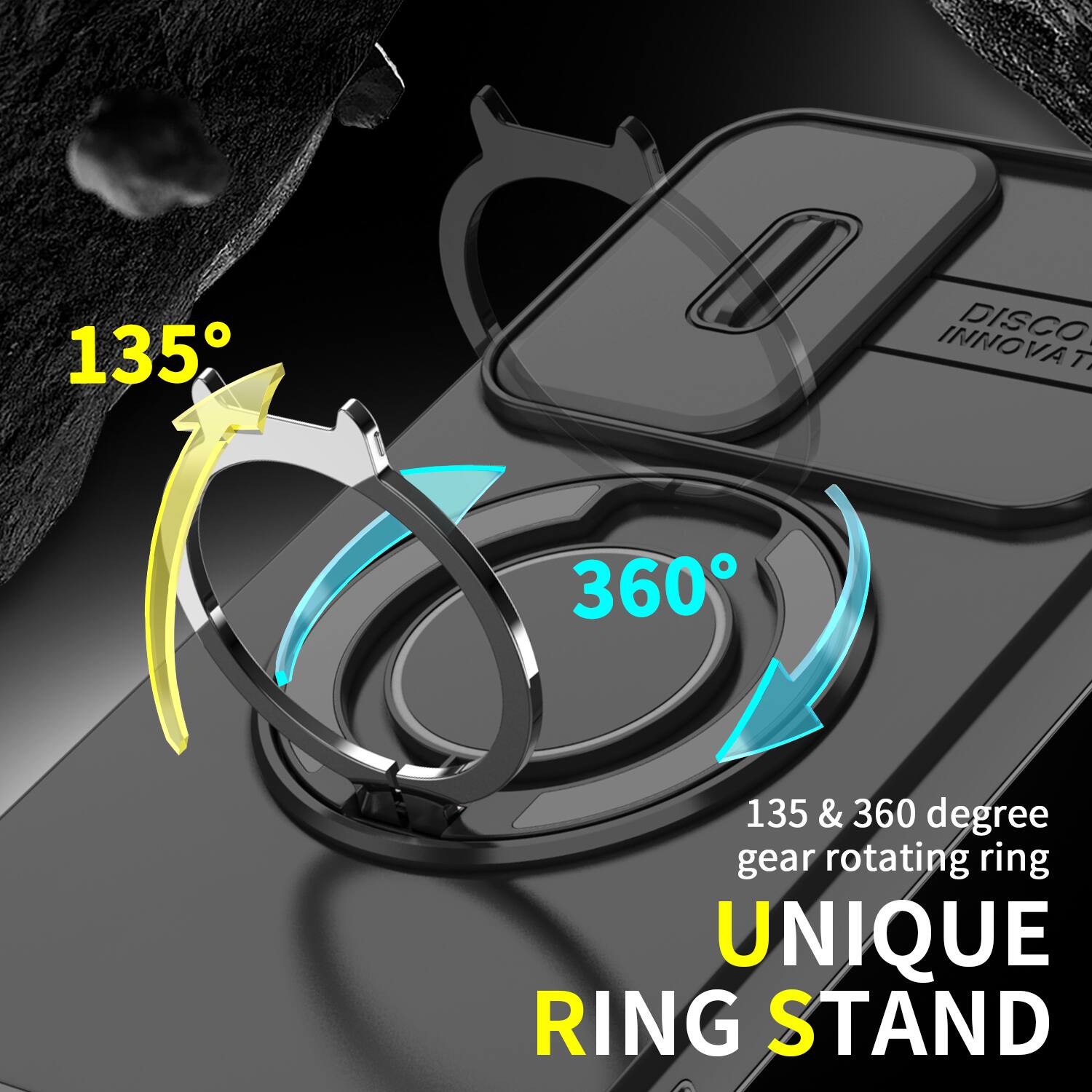 135  
DISCO INNOVAT  
360  
135 & 360 degree gear rotating ring  
UNIQUE RING STAND