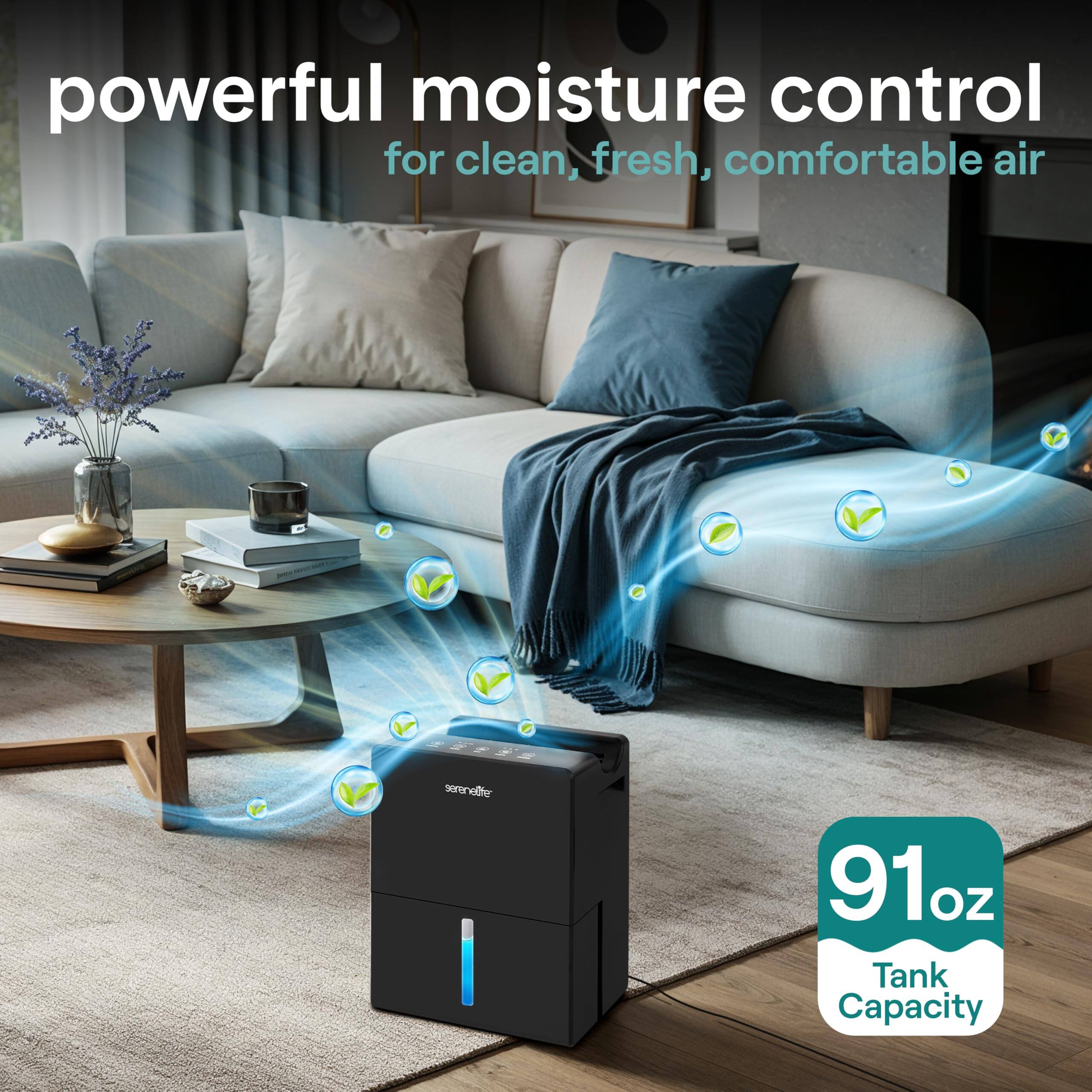 powerful moisture control for clean, fresh, comfortable air

91 oz Tank Capacity