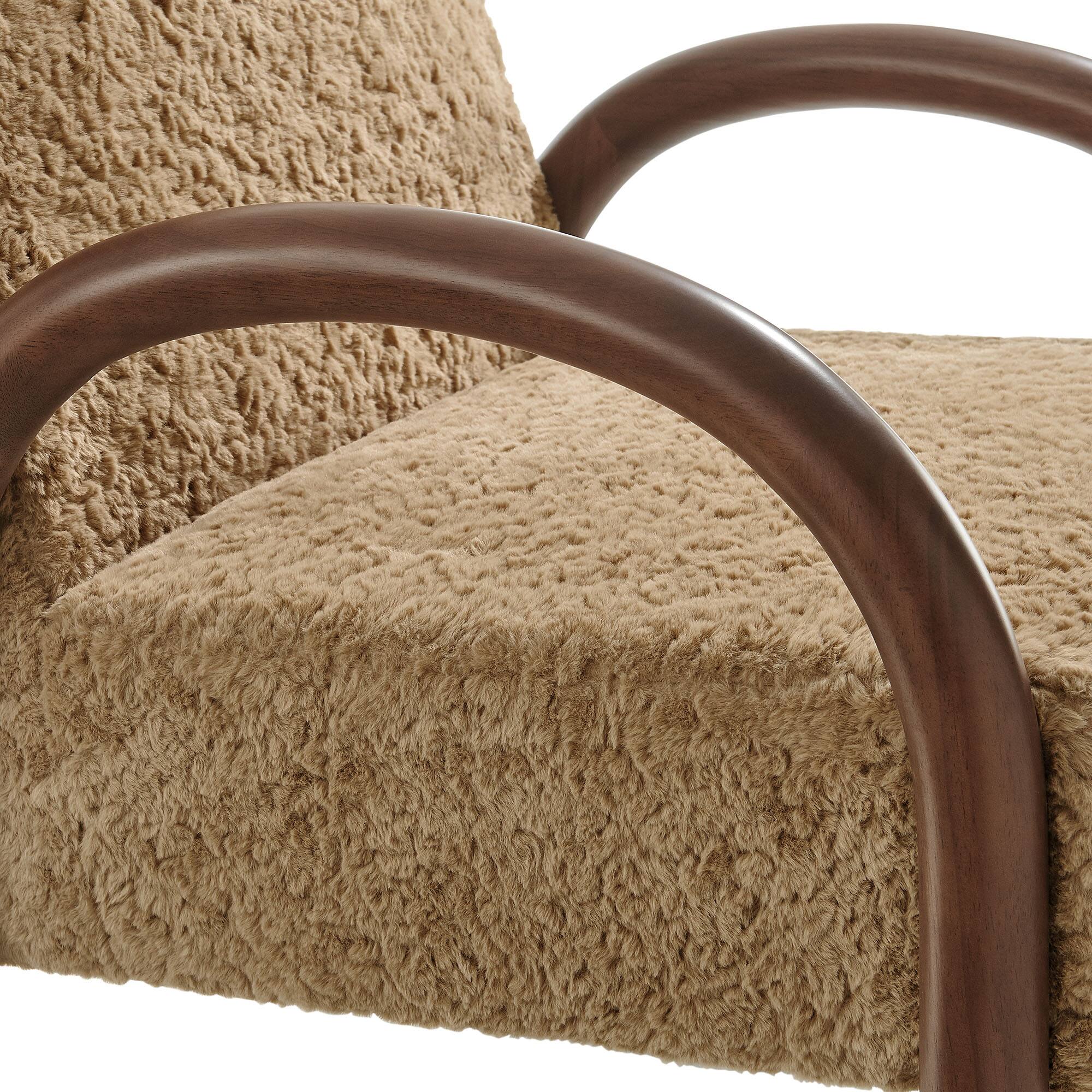 Alt View 5. Modway - Lunet Faux Shearling Accent Armchair by Modway - Sand.