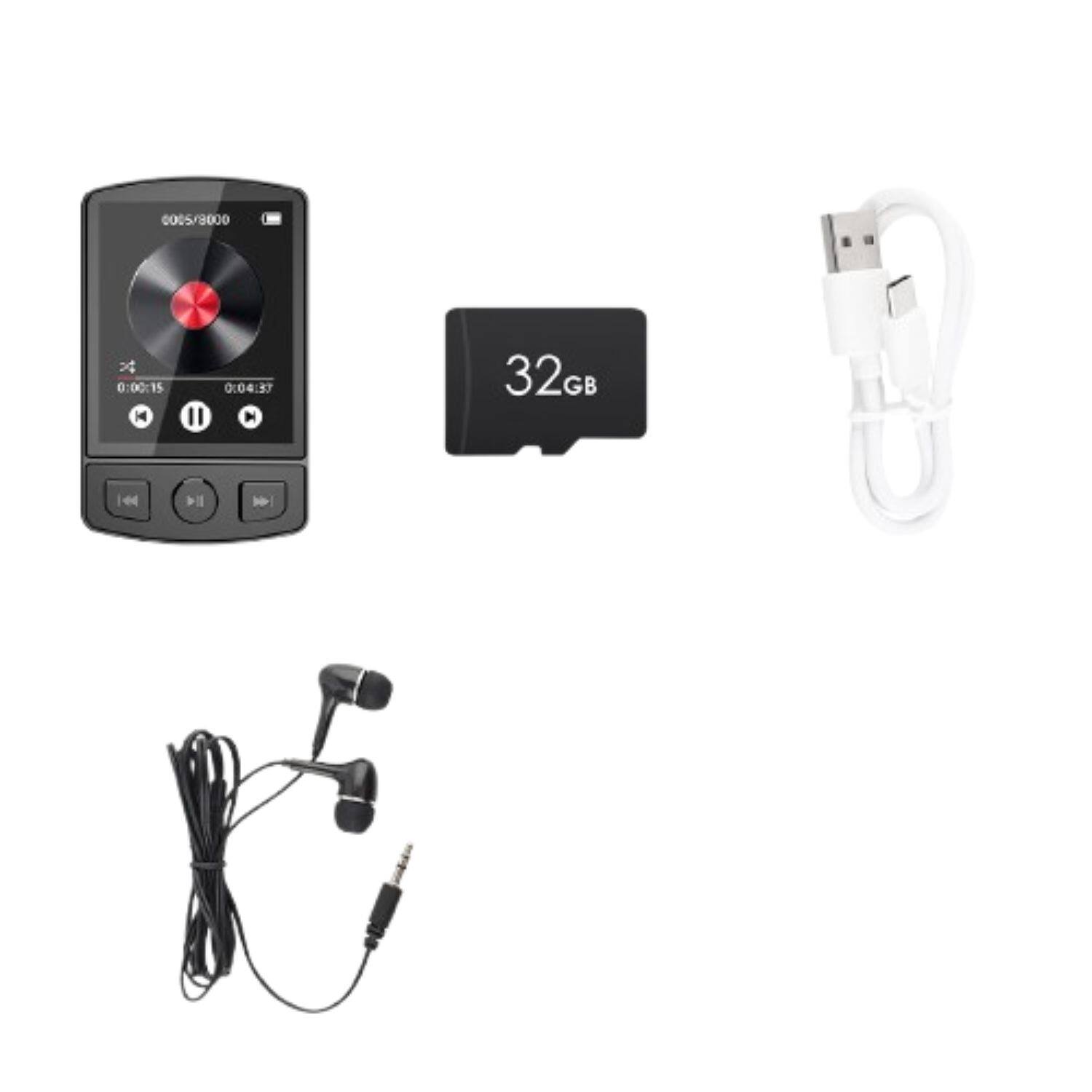 Home Collection - MP3 Player 32GB HiFi Lossless Sound Bluetooth Clip Music Voice Recorder - Black