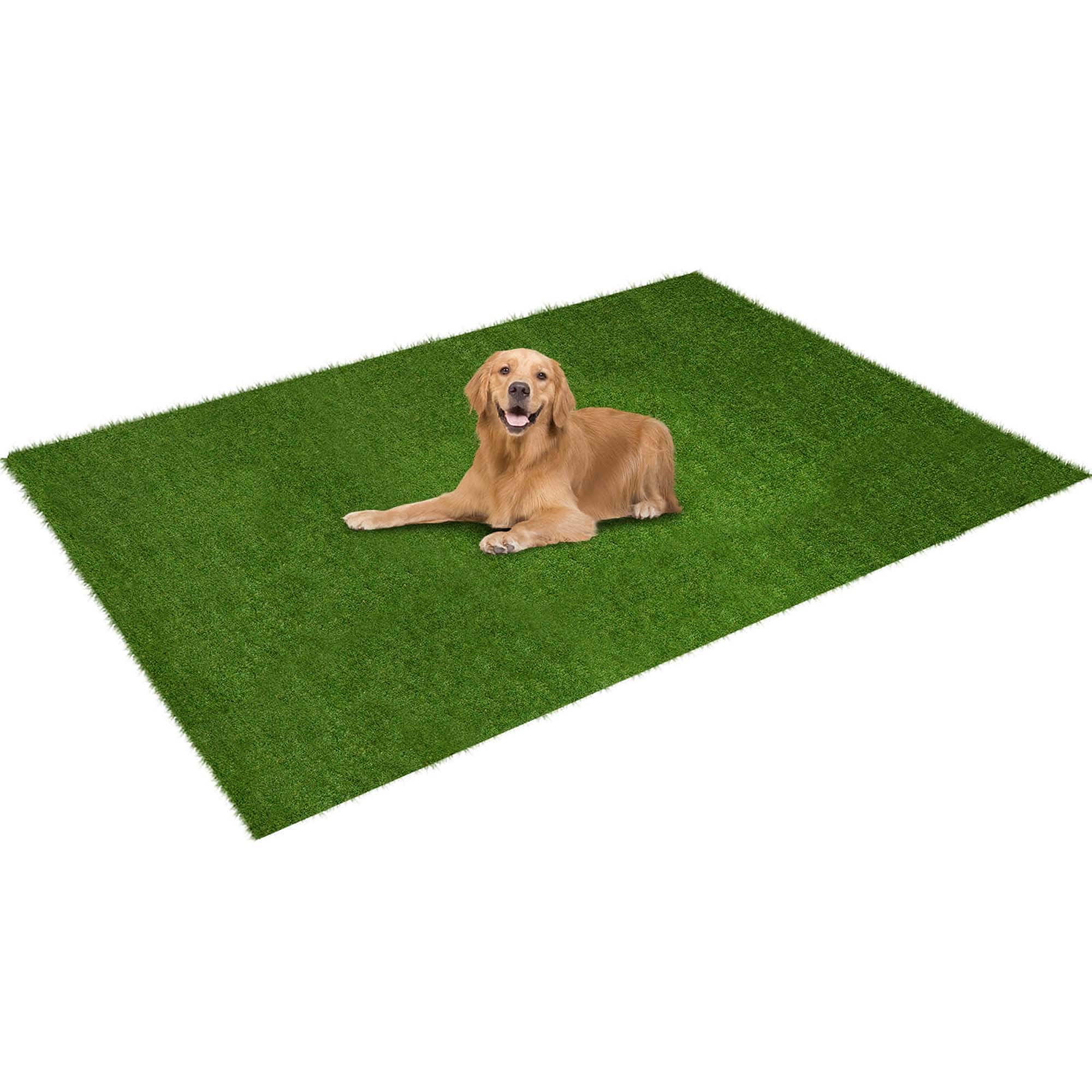 Costway - 6 x 10 FT Artificial Grass Turf with Drainage Holes Nonslip Bottom 60 OZ Heavy - Green