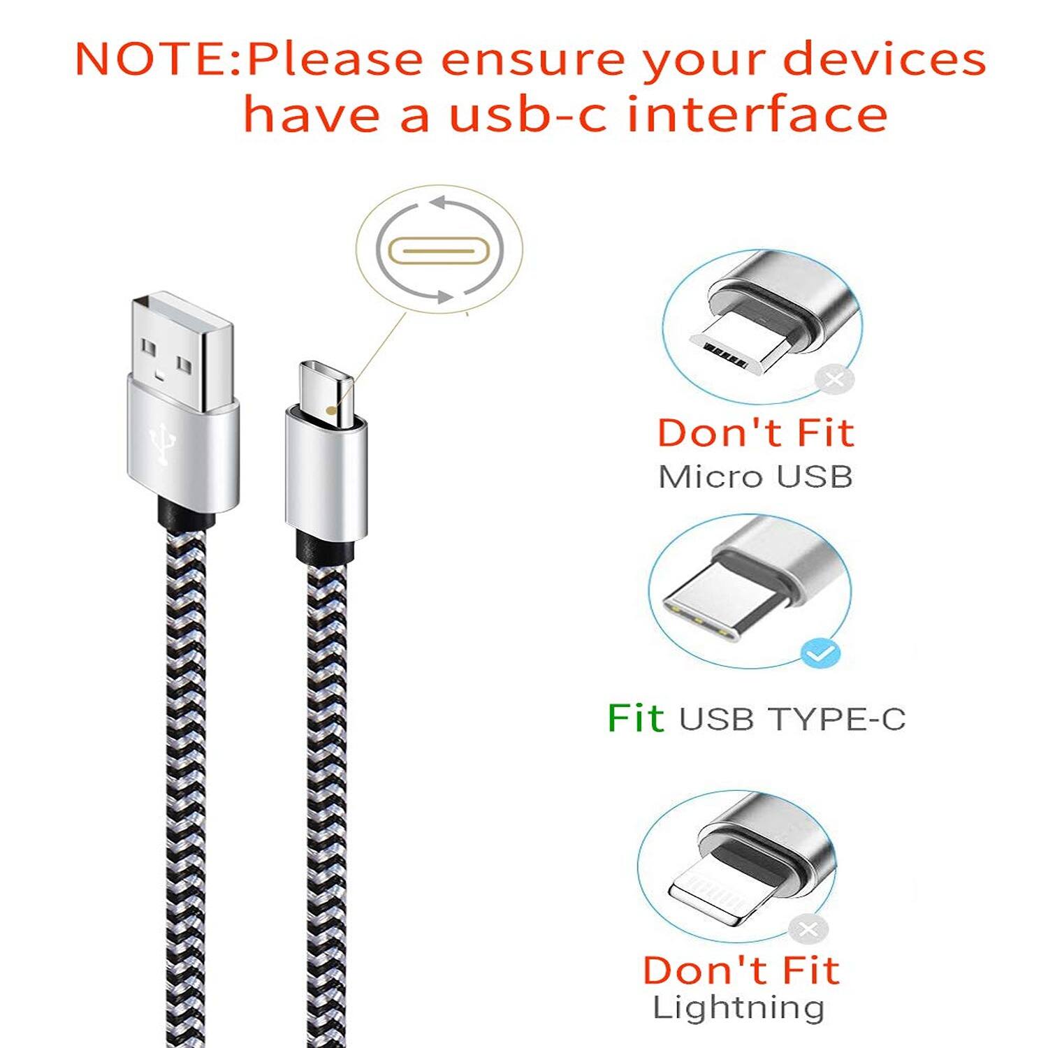 NOTE: Please ensure your devices have a usb-c interface

Don't Fit Micro USB

Fit USB TYPE-C

Don't Fit Lightning