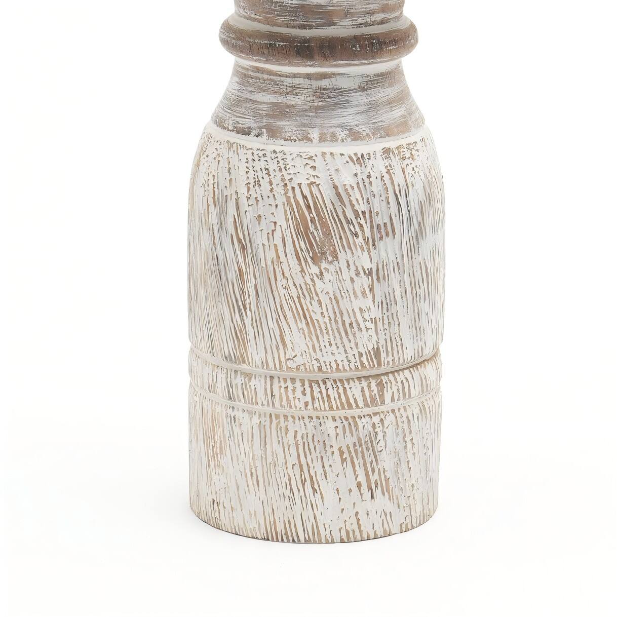 Back. TinyHomie - Decorative Wooden Centerpiece Candle Holder 35x9 Elegant Stand Any Occasion.