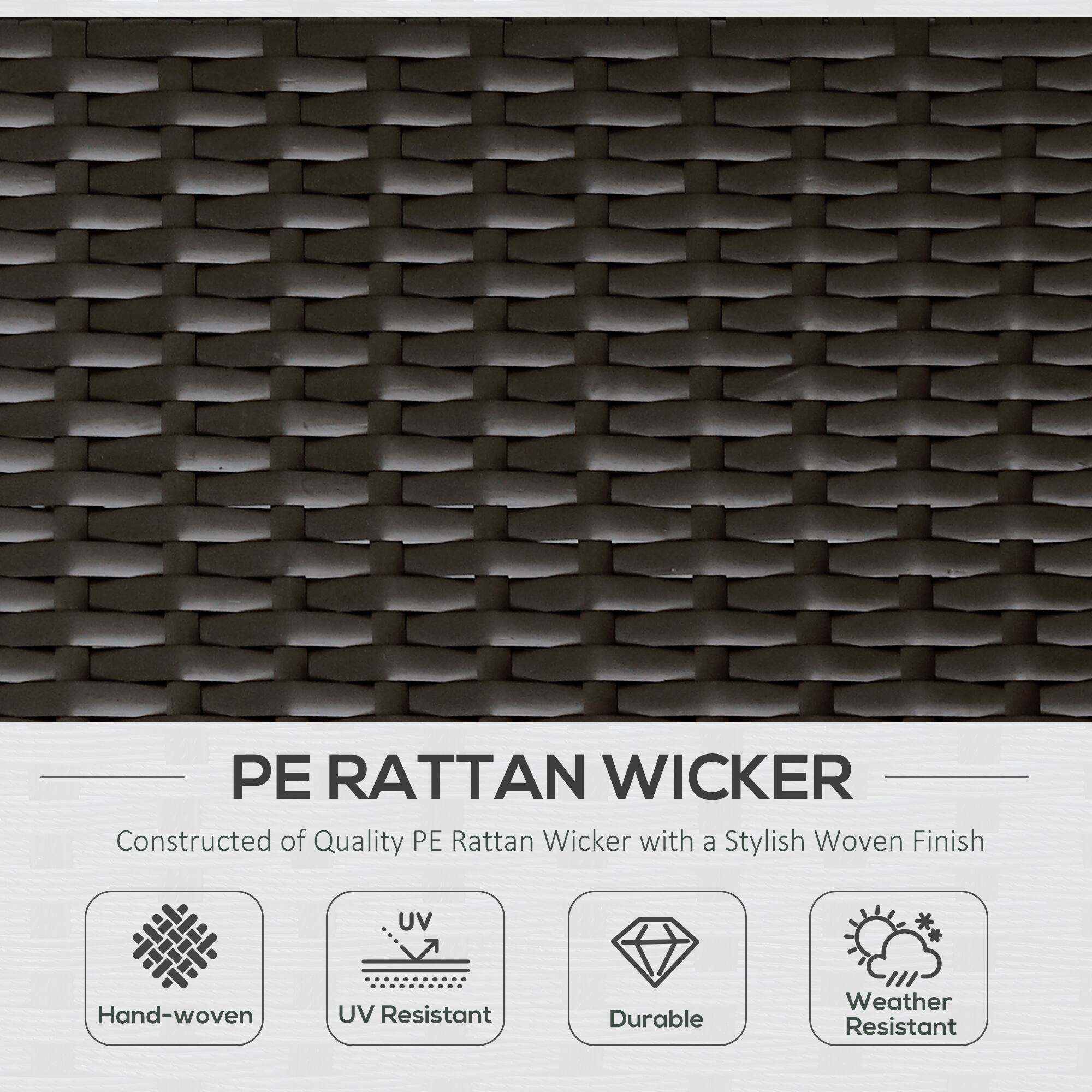 PE RATTAN WICKER Constructed of Quality PE Rattan Wicker with a Stylish Woven Finish

Hand-woven
UV Resistant
Durable
Weather Resistant
