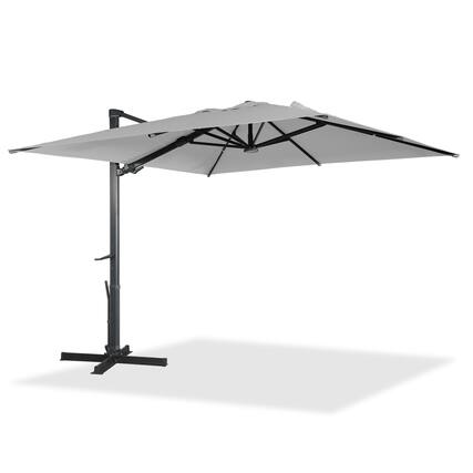 Front. Mondawe - 10x13ft Cantilever Patio Umbrella with 360° Rotation, DIY Drape Hook - Gray.