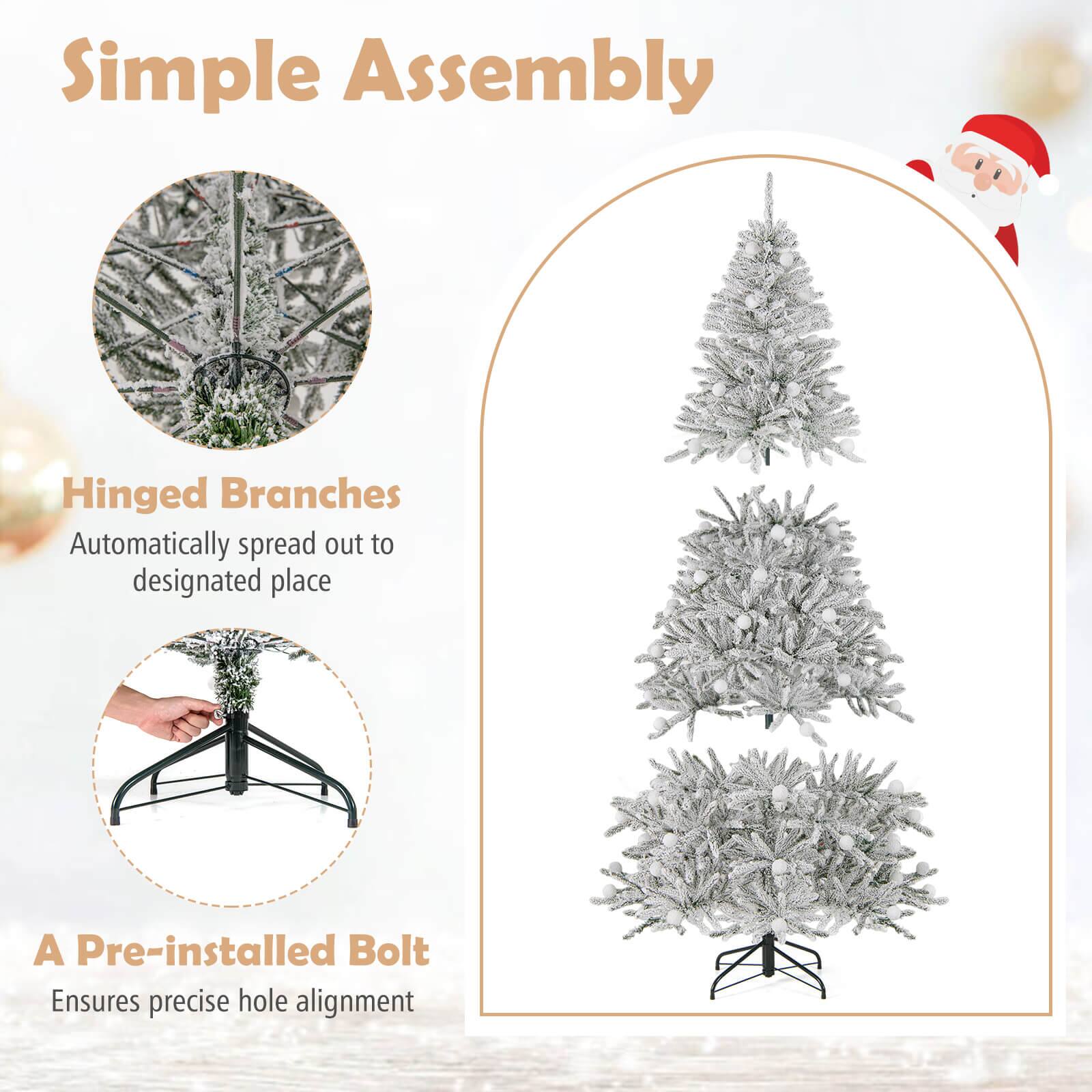 Simple Assembly

Hinged Branches  
Automatically spread out to designated place

A Pre-installed Bolt  
Ensures precise hole alignment