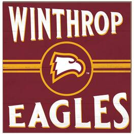 Jardine - Winthrop Eagles 10" x 10" Retro Team Sign - Maroon