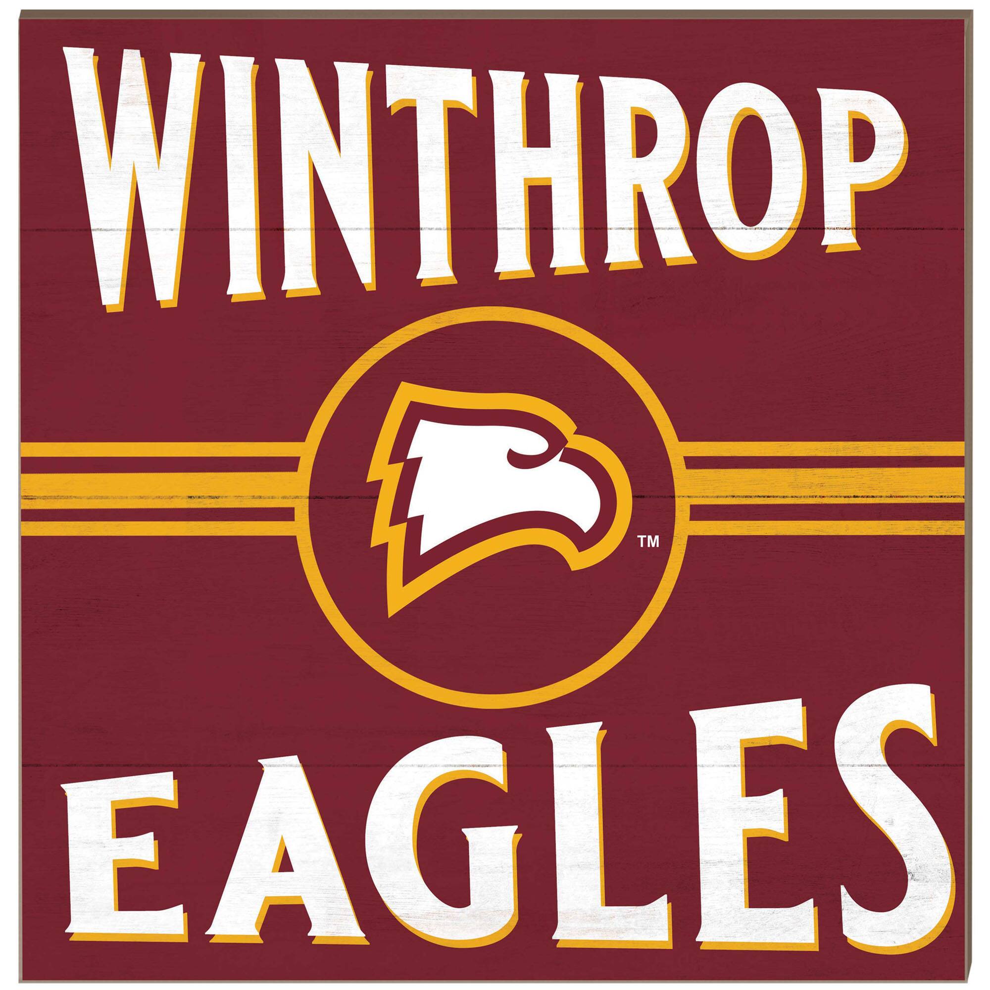 Winthrop Eagles 10" x 10" Retro Team Sign