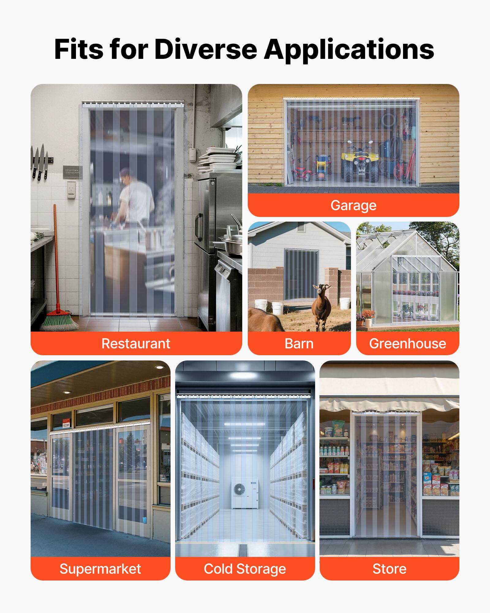 Fits for Diverse Applications

- Garage
- Restaurant
- Barn
- Greenhouse
- Supermarket
- Cold Storage
- Store