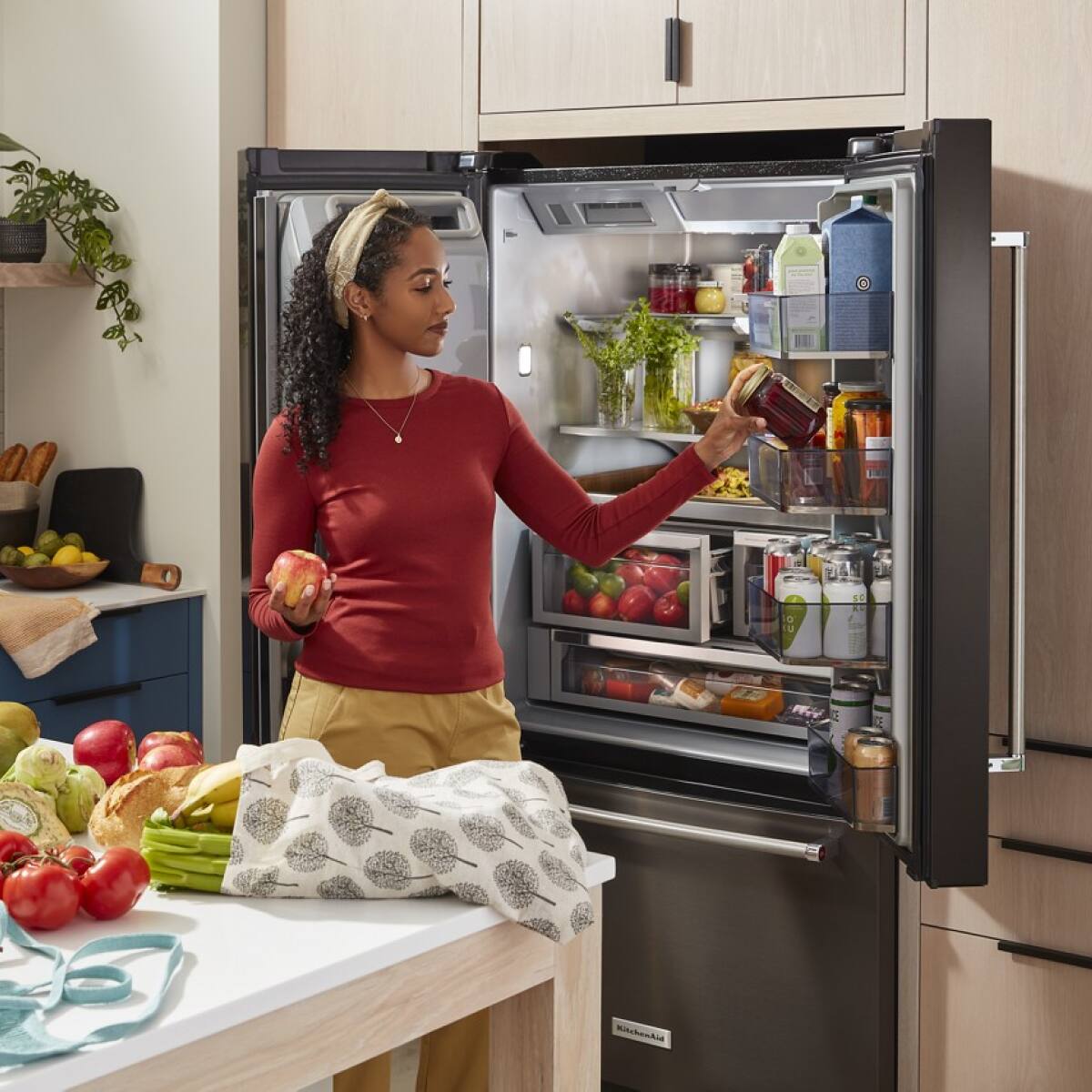 Alt View 8. KitchenAid - KitchenAid - 27 Cu. Ft. French Door Refrigerator with External Water and Ice Dispenser - Black Stainless Steel - Black Stainless.