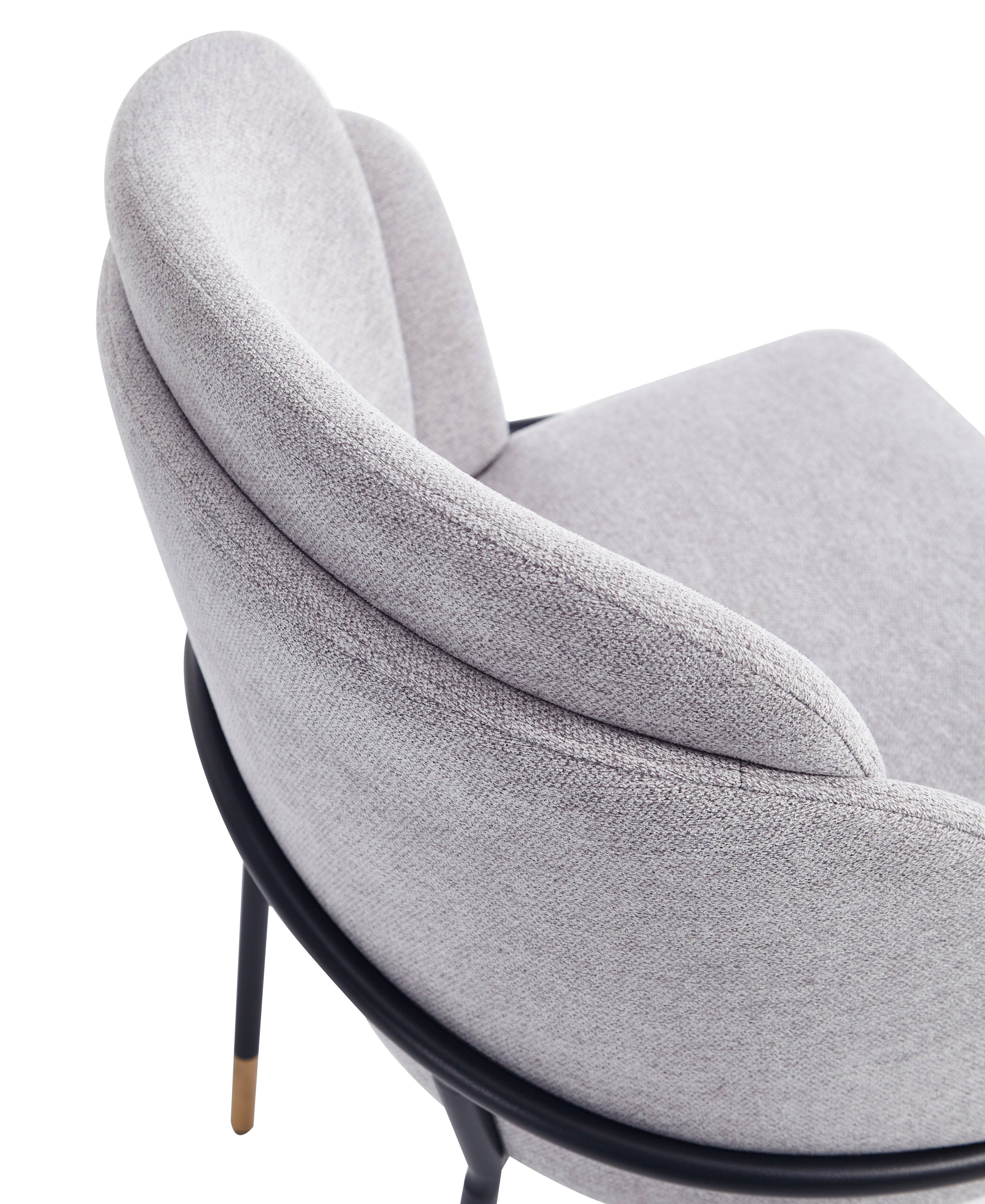 Alt View 4. Manhattan Comfort - Flor Modern Metal Twill Weave Dining Chair - Set of 2 - Gray.