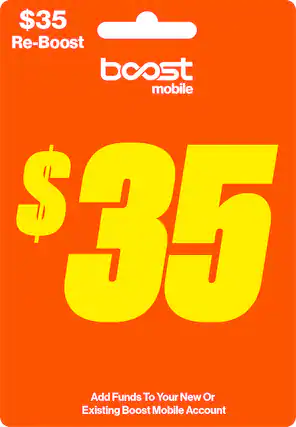 $35 Re-Boost Boost Mobile $34 Add Funds To Your New Or Existing Boost Mobile Account
