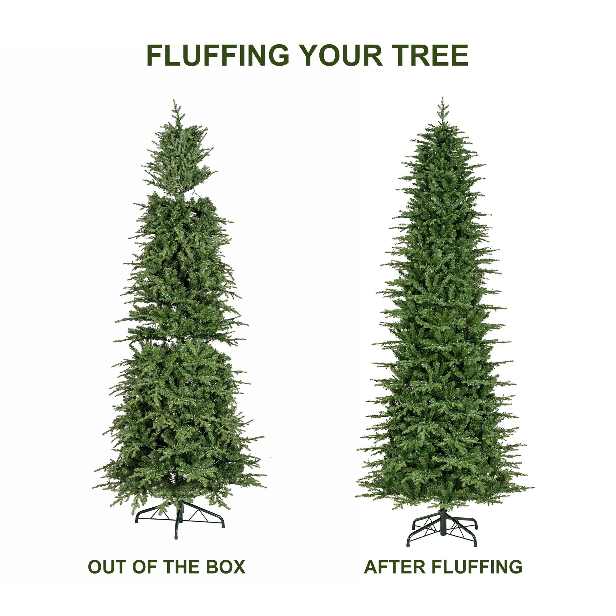 FLUFFING YOUR TREE

OUT OF THE BOX

AFTER FLUFFING