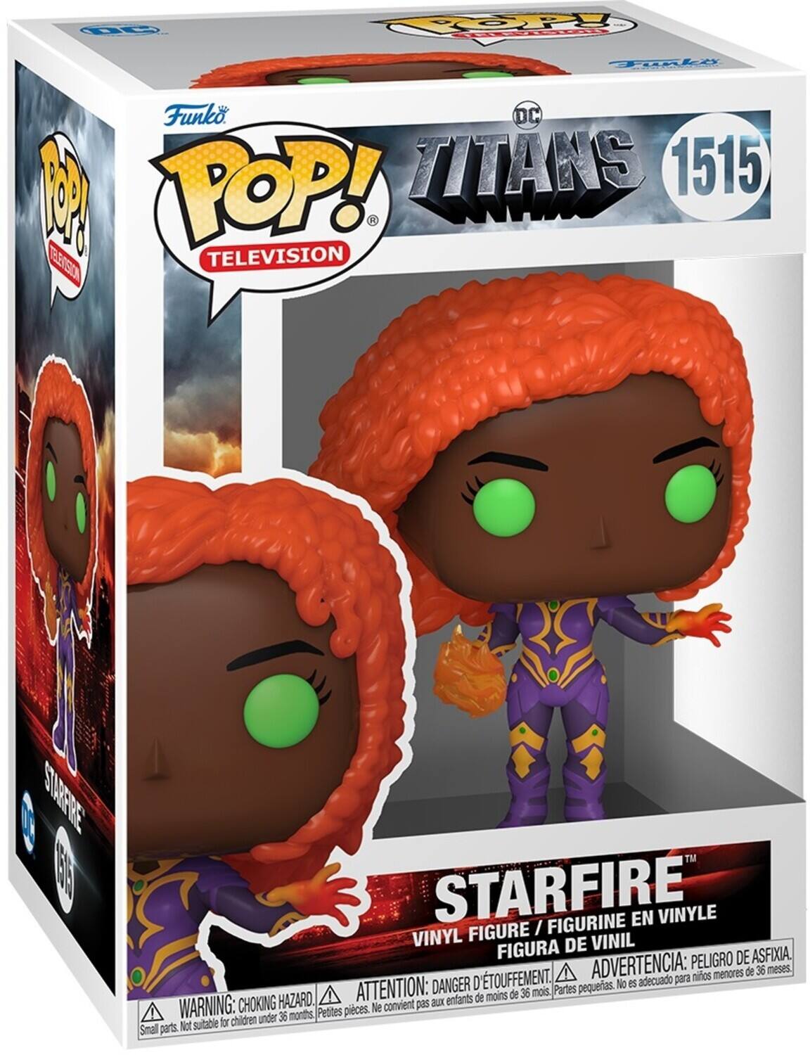 Funko. DC POP! TITANS 1515 ERSON TELEVISION STARPIRE BN5 STARFIRE FIGURINE EN VINYLE FIGURE / VINYL DE VINIL FIGURA PELIGRO DE ASFIXIA D'TOUFFEMENT. ADVERTENCIA: para nios menores de 36 meses DANGER pequerias. No es adecuado HAZARD. ATTENTION: aux enfants de moins de 36 mois, Partes WARNING: CHOKING Petites pieces. Ne convient pas for children under 36 months Small parts. Not suitable