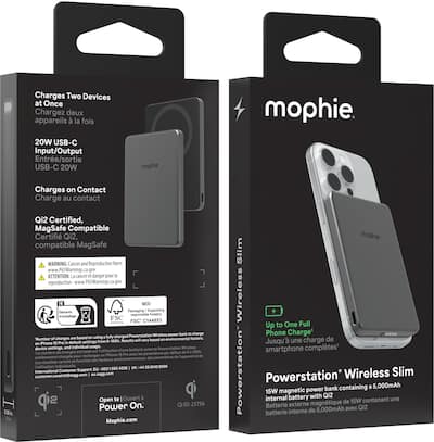 mophie Powerstation Wireless Slim 15W Qi2 certified Power Bank mophie Powerstation Wireless Slim 15W Qi2 certified Power Bank