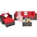 Angle. Costway - 6PCS Patio Rattan Furniture Set Cushion Sofa Coffee Table Ottoman - Red.