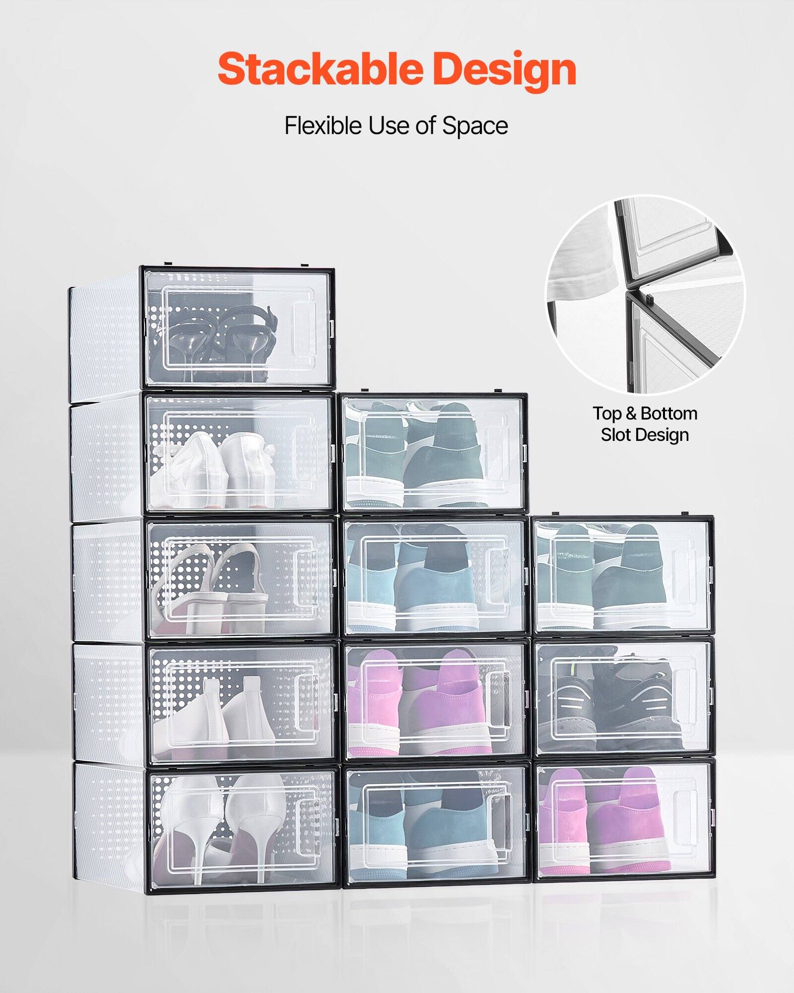 Stackable Design  
Flexible Use of Space  
Top & Bottom Slot Design