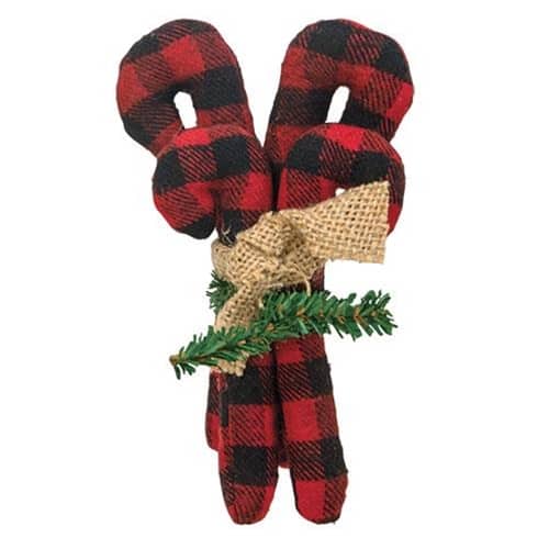 BreeBe - *4/Set Buffalo Check Candy Cane Bundle - Red, Black