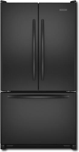 Front Standard. KitchenAid - 20.0 Cu. Ft. French Door Refrigerator - Black.