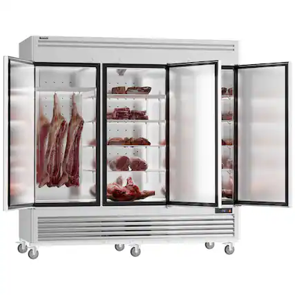 Front. Coolski - Coolski 82" Commercial Freezer, 72 Cu. Ft. 3 Door Reach-in Upright Freezer - Stainless steel.
