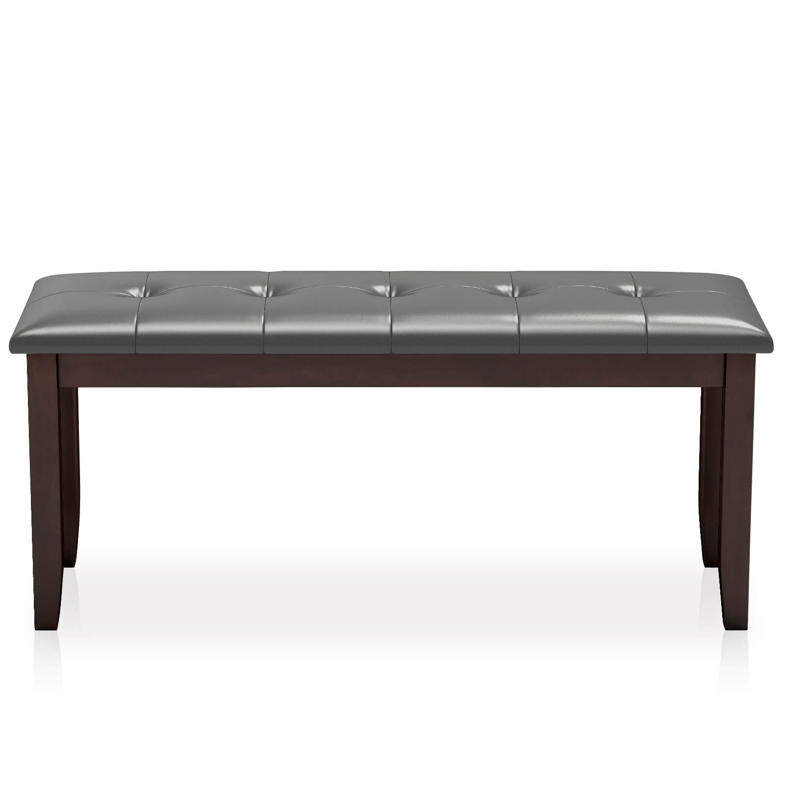 Alt View 16. Costway - Upholstered Dining Bench w/Padded Seat for Kitchen Bedroom Entryway Grey - Grey.