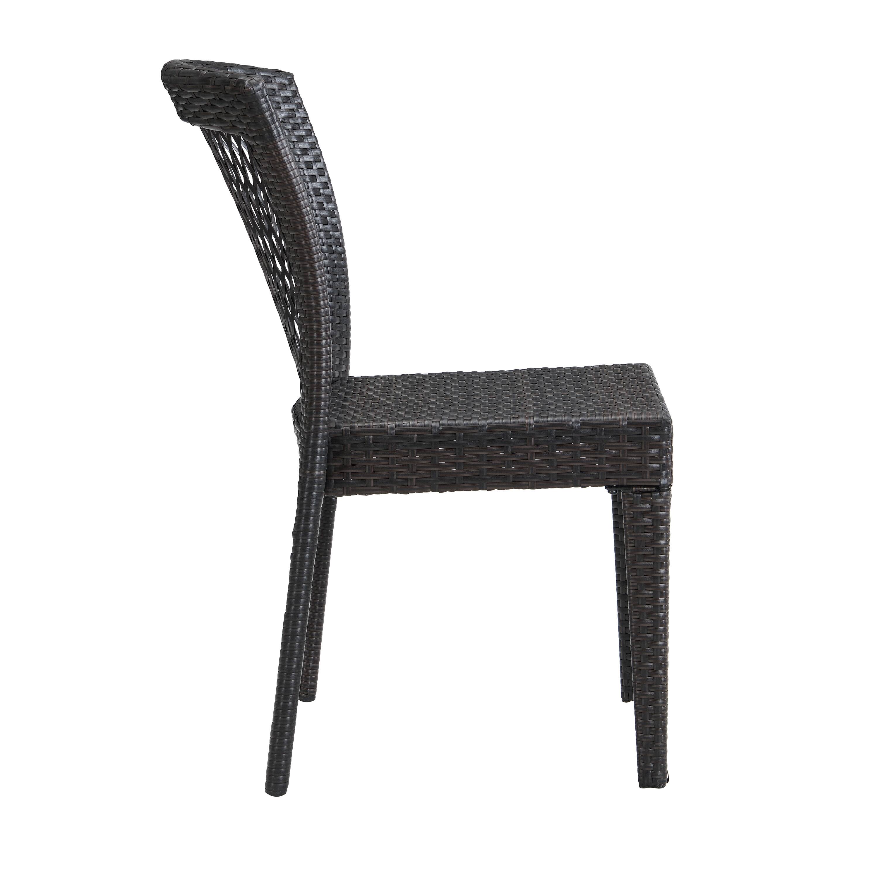 Alt View 2. Mondawe - Set of 2 Outdoor PE Rattan Stackable Dining Chairs - Brown.