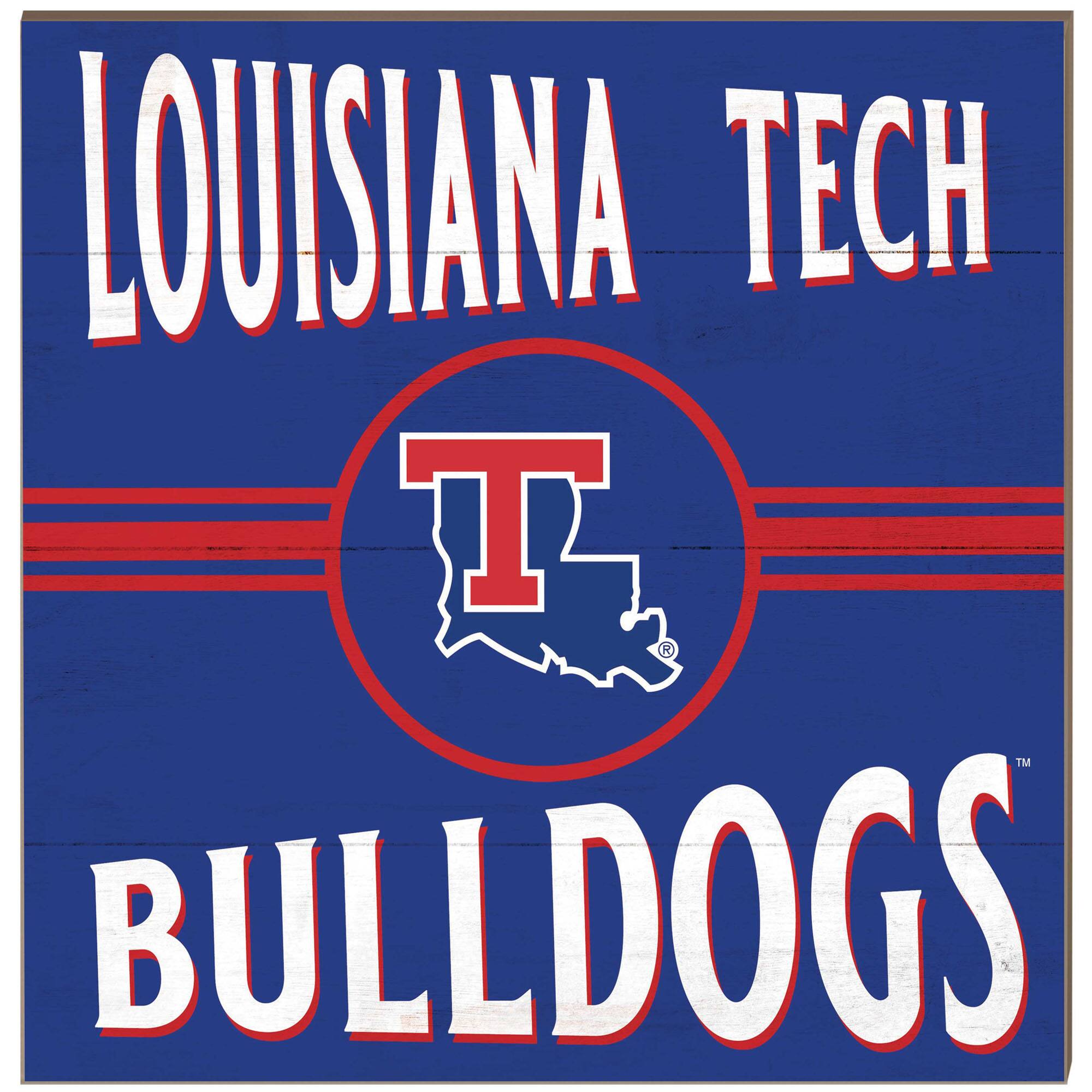 Louisiana Tech Bulldogs 10'' x 10'' Retro Team Sign